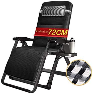 Imagem de Espreguiçadeiras de jardim, cadeiras de pátio reclináveis para pessoas pesadas, praia, acampamento, acampamento, portátil, dobrável, para casa, lounge, suporte de 200 kg (cor com almofadas), com