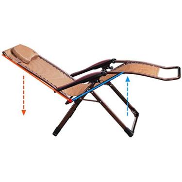 Imagem de Espreguiçadeira de jardim, espreguiçadeira, dobrável, com gravidade zero, poltrona reclinável para pátio, espreguiçadeira grande, varanda, encosto dobrável (cor B), A