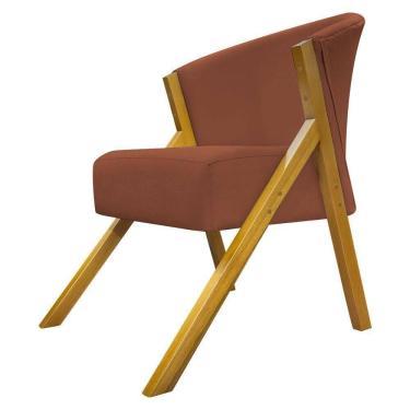 Imagem de Poltrona Decorativa You Suede Braça Amadeirada - Terracota Suede