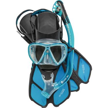 Imagem de Kit Mergulho Cressi Bonete Pro Máscara + Nadadeira + Snorkel-Unissex