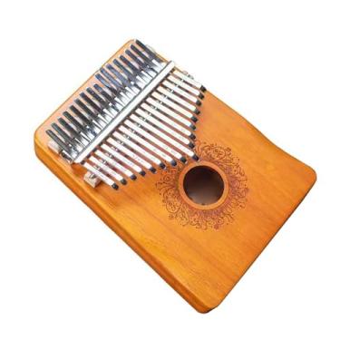 Imagem de Piano de polegar Kalimba de madeira com 17 teclas, instrumentos musicais com acessórios