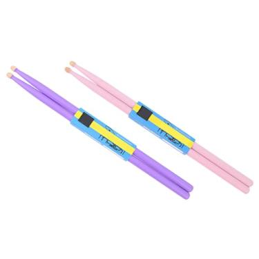 Imagem de 2 Pares Varas De Bordo Varas De Percussão De Música Baquetas Rosa Baquetas Iniciantes Baqueta De Madeira Martelo De Tambor De Madeira Baqueta De Bambu Massa Roxo 5a Claro