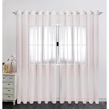Imagem de Cortina em Voil Liso 6,00m x 2,40m Branco Para Sala ou Quarto Varão Simples