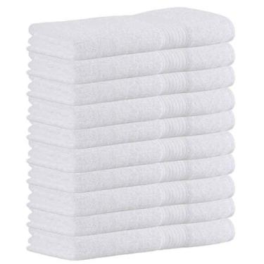 Imagem de Kit 10X Toalha Banho Fio Penteado Canelado Branco Buddemeyer