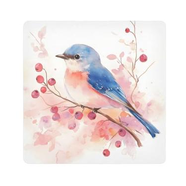 Imagem de SEHANY Saco de maquiagem de pano autoadesivo colorido flores primavera pássaro mágico protetor portátil para lente de câmera envoltório cosmético, bolsa de maquiagem aberta para mulheres, itens