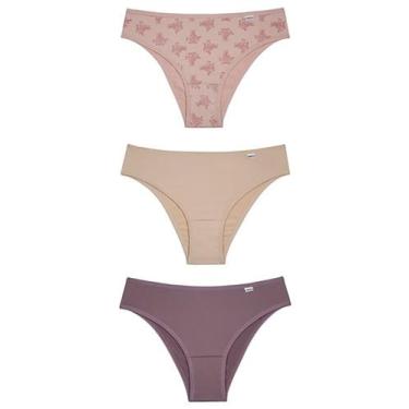 Imagem de Kit/3 Calcinha Biquíni DelRio 51509 Feminina Basic Microfibra T. P/GG,