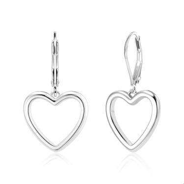 Imagem de ONLYJUMP Brincos femininos banhados a ouro 14 quilates com zircônia cúbica pequena argola vermelha esmaltada coração orelha cuff inicial brincos pequenos joias mínimas, Extra Large, Metal, Sem pedra