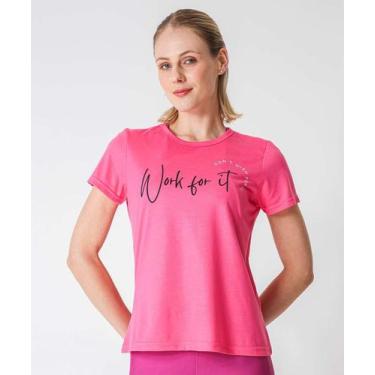 Imagem de Blusa Feminina Fitness Estampada Marisa-52015, Rosa, G