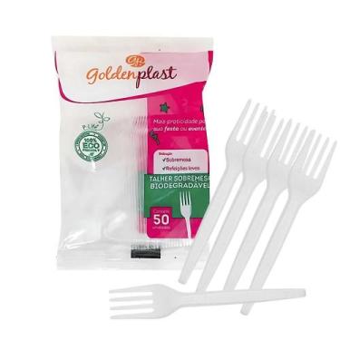 Imagem de Garfo para Sobremesa Branco c/ 1.000 unidades Goldenplast