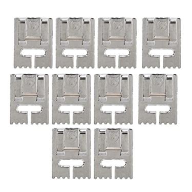 Imagem de Conjunto de calcadores de máquina de costura, calcador premium de aço inoxidável de alta dureza, superfície brilhante, sem rebarbas, para uso doméstico, 10 peças (Calcador de 7 ranhuras)