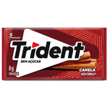 Imagem de Chiclete Canela Sem Açúcar 8g Embalagem com 5 Unidades Trident