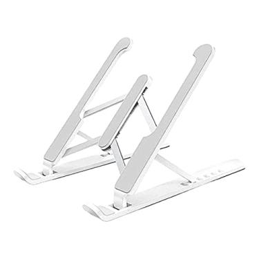 Imagem de Suporte Para Notebook Regulável Branco Resistente Silicone ABS Altura Ajustável Base Anti Derrapante Segurança Melhora Postura Ergonômico Para Escritório Home Office PREMIUM ONYK