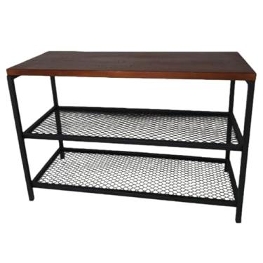 Imagem de Sapateira bancada aparador industrial para sala, quarto sapateira hall de entrada para Sala, Quarto ou Área Gourmet - Organizador com Assento(Chapa expandida)