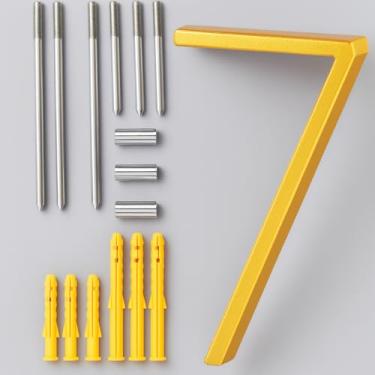 Imagem de Números modernos de casas de 15 cm – números de endereço de liga de zinco resistente com ferragens de montagem totalmente em aço inoxidável – Parafusos extralongos para instalação ultra-segura – À
