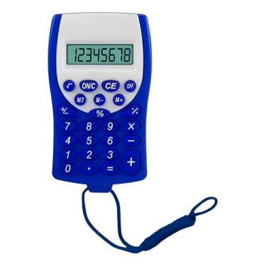Imagem de Calculadora de Bolso Compacta, 8 Dígitos, com Cordão, Bateria Inclusa, 10,1x5,8cm, ABS, Portátil (Azul)