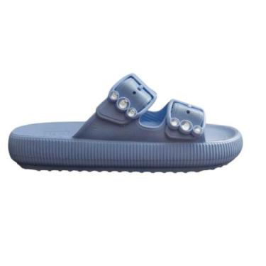 Imagem de Chinelo Feminino USAFLEX de Fivela Slide Nuvem AL4401, Azul, 36
