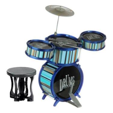 Imagem de Bateria Musical Infantil Jazz Drum Rock Brinquedo Com Banco - STORE SH