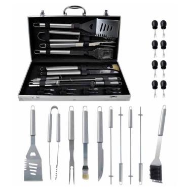 Imagem de Kit Churrasco Inox Com Maleta 18 Peças Completo Luxo - Casita