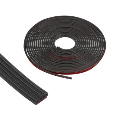 Imagem de PATIKIL Faixa de vedação de porta de decapagem climática em forma de I, fita autoadesiva de silicone para vedação de porta de 2 a 3,5 mm, preta