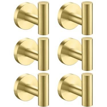 Imagem de Nolimas Ganchos de toalha de banheiro SUS 304 de aço inoxidável gancho redondo para roupas, casaco, roupão, armário, porta, esponjas, suporte para banheiro, cozinha, garagem, hotel, montado na parede