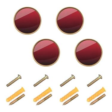 Imagem de Alizarin Crimson Black Gradient 4 maçanetas para armários de cômoda dourada, puxadores e puxadores para gavetas de 3 cm