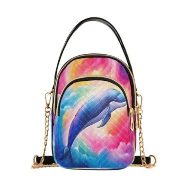 Imagem de Bolachas de gengibre em uma bolsa de ombro vermelha com zíper, bolsa tiracolo feminina, bolsa tiracolo feminina, Pintura de uma baleia no céu-1, One Size