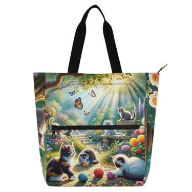 Imagem de GAIGEO Bolsa de trabalho feminina de lona com zíper, para professores, presente de professor, para amantes de livros