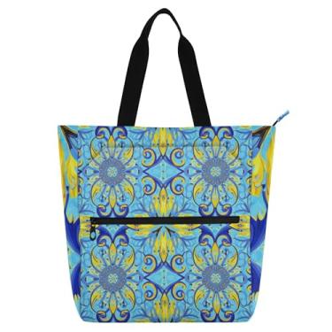 Imagem de Sacolas femininas em espiral floral para trabalho, lona, faculdade, escola, bolsas, viagens, livros, presentes