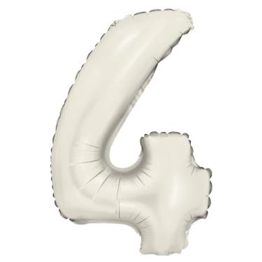 Imagem de BALAO CROMADO C/CANUDO 16" BRANCO FOSCO NUMERO 4