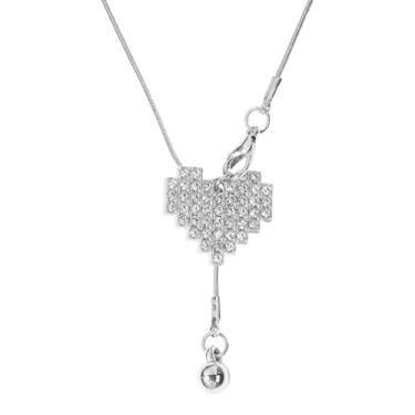 Imagem de BYETOCE Colar com pingente de Dia dos Namorados Gargantilha delicada em forma de Y, corrente longa ajustável com zircônia cúbica cintilante para mulheres, joias do Dia dos Namorados, Latão, Zircônia