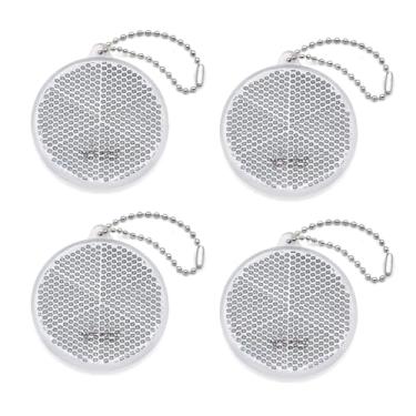 Imagem de DEMYPROX Refletor de segurança super brilhante – formas redondas – Equipamento refletivo elegante para jaquetas, bolsas, bolsas, mochilas, carrinhos de bebê e cadeiras de rodas, decoração de pendurar