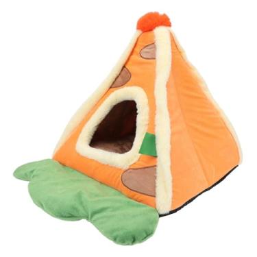 Imagem de GLOGLOW Necessidades Diárias para Gatos Tenda Aconchegante para Animais de Estimação Com Cenoura, Cama Fechada para Cães e Gatos Com Estofamento de Algodão PP Quente para Ambientes Internos e (S)