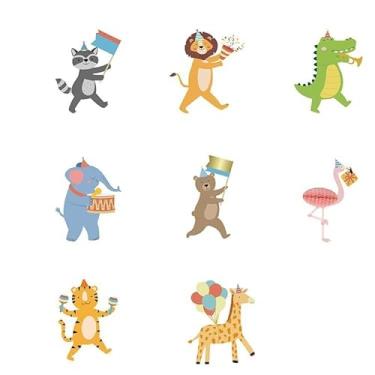 Imagem de Hooqict 40Pcs Safari Cupcake Toppers Animal Birthday Party Cake Decorations Animal Parade Cupcake Toppers for Kids Jungle Theme Baby Shower Zoo Wild Birthday Party Decorations Supplies
