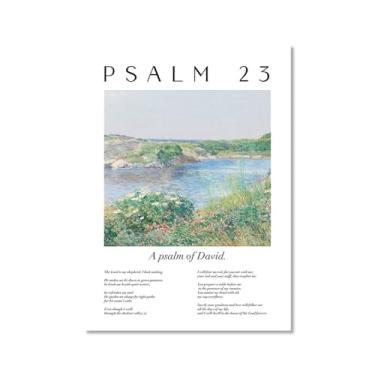 Imagem de Coleção de Salmos das Escrituras Monet Van Gogh Famosa Pintura Aquarela Impressão Verso da Bíblia Pôster em Tela Decoração de Parede de Casa Cristã (SKU11,40.6x50.8 cm = (40 x 50 cm), sem moldura)