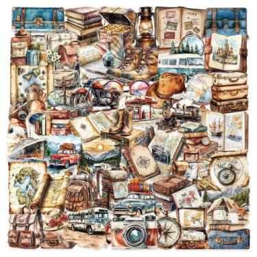 Imagem de Adesivos Vintage Transparentes Para Viagem Com Graffiti 10 30 50pcs Pa
