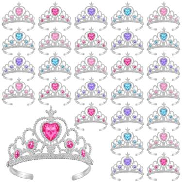 Imagem de MAQUITA 24 Pcs Tiaras Crown Set, Princess Crown Party Favors, Princess Dress Up Tiaras for Birthday Girl Cosplay Accessories, Princess Pretend Play Jewelry Party Supplies