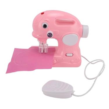 Imagem de Generic Brinquedo de Máquina de Costura Elétrica Infantil, Kit de Costura Recarregável Usb Diy, Brinquedo Educacional de Artesanato Criativo, Tamanho de Base de 6,10x3,15 Polegadas (Róseo)