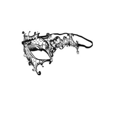 Imagem de Nenluny Máscara feminina de baile de máscaras de metal venezianas com strass brilhante, baile de formatura, baile de máscaras, dia das bruxas, carnaval, decorações de festa