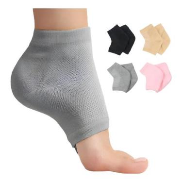 Imagem de Meia Tornozeleira Para Calcanhar Silicone Dor Rachadura - Dexin, Cinza