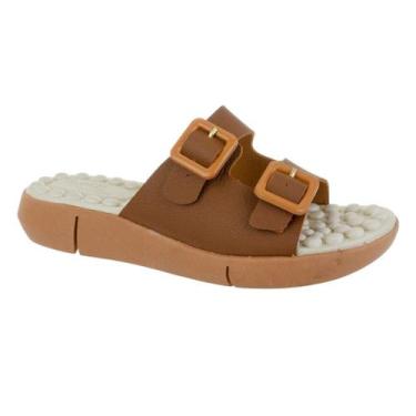 Imagem de Chinelo Ortopedico Feminino Esporão Massageador Macio - Modare, Carame