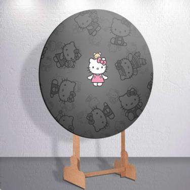 Imagem de Capas Festa Infantil Gatinha Kittyy Painel Redondo Grande ou Mini Esta
