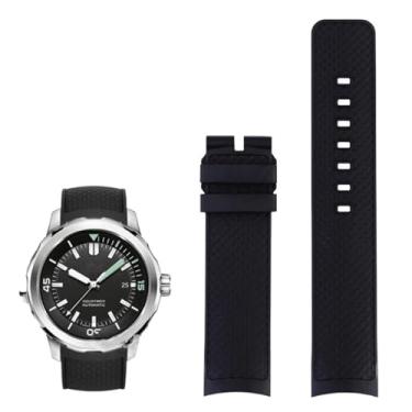 Imagem de QPDRNC Pulseira fluororubber para IWC Aquatimer Family Darwin's Adventure IW376803 IW379503 Pulseira de relógio de liberação rápida masculina de 22 mm, 22mm, Acetato, Sem Pedra Preciosa