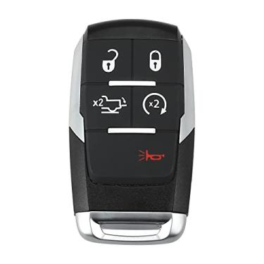 Imagem de X AUTOHAUX Controle remoto de entrada sem chave de substituição para carro GQ4-76T 433Mhz para Ram 2500 3500 4500 5500 2019 2020 2021 2022 5 botões com chave de porta