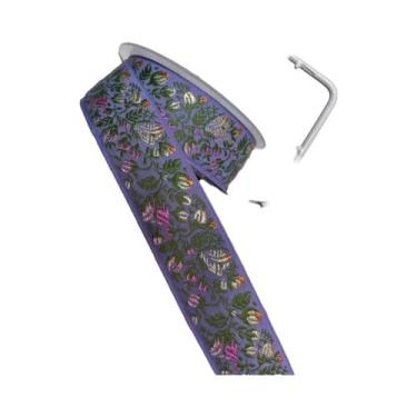 Imagem de Fita Decorativa Vintage Com Padrão Floral De Folhas, 25cm/3cm De Largu