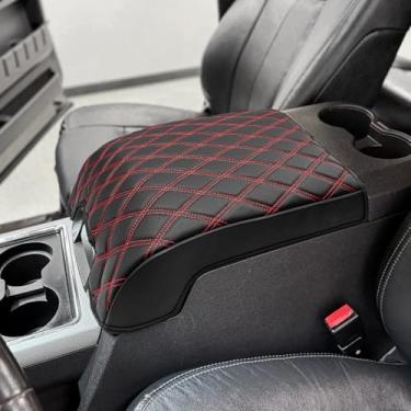 Imagem de KBH Capa de apoio de braço do console central para Ford F250 F350 F450 F550 2011-2016, console de assento de balde, protetor de tampa do console médio, almofada de caixa de descanso de braço