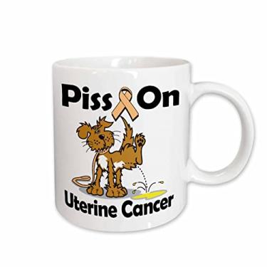 Imagem de 3dRose Caneca de cerâmica Piss On Uterine Cancer Awareness Ribbon Cause Design, 443 ml, branca
