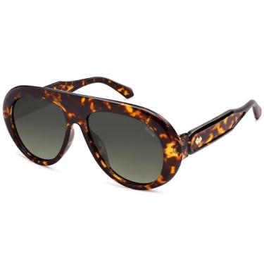 Imagem de SOJOS Óculos de sol aviador polarizados grandes e modernos, femininos, masculinos, retrô, vintage, estilo anos 70, proteção UV, SJ2390, Grades de leopardo/verde-escuro, X-Large