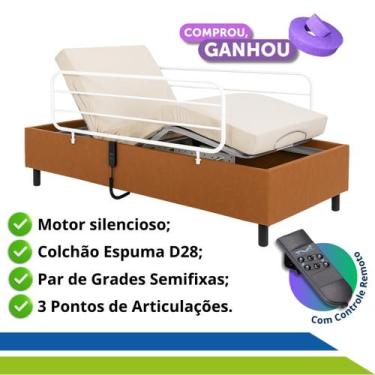 Imagem de Cama Hospitalar Motorizada Articulada Zeus com Colchão D28 Original Ca