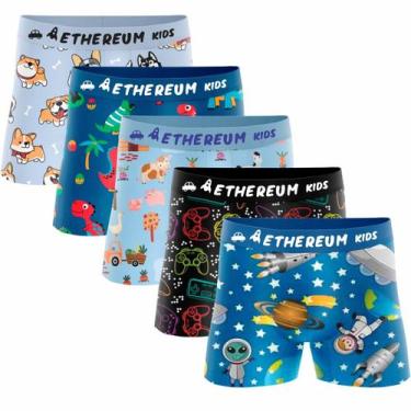 Imagem de Kit 5 Cuecas Box Boxer Infantil Microfibra Menino Criança Kids - Confe