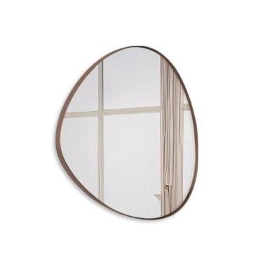 Imagem de Espelho Decorativo Orgânico com Moldura em Couro Diversas cores - Lope